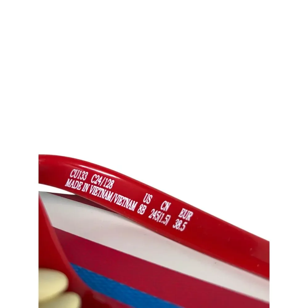 NWOT Coach Zayn Flip Flop Sandals (Miami Red Multi Stripe) - Size 8